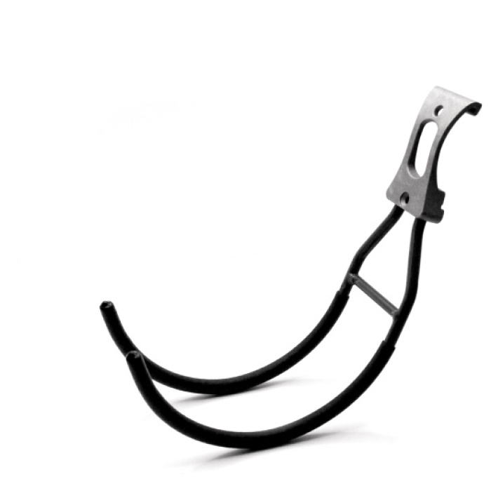 ГАРАЖ Крюк двойной круглый, крепление рельс/стена, Металлик