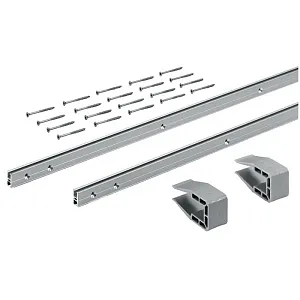 ДВОЙНОЙ КОМПЛЕКТ ПРОФИЛЕЙ SLID ELINE M,L4000,H25,ЦВЕТ СЕРЕБРИ СТЫЙ